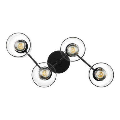 Hampton Bay Boundbrook 26.25 in. 4-Light Matte Black Semi-Flush Mount