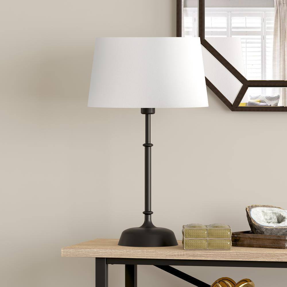 Meyer&Cross Derek 24 in. Blackened Bronze Table Lamp with Fabric Shade TL0468