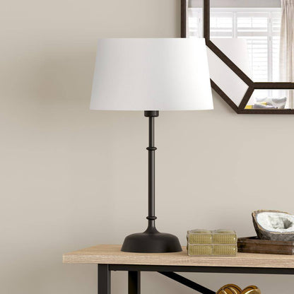Meyer&Cross Derek 24 in. Blackened Bronze Table Lamp with Fabric Shade TL0468
