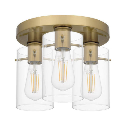 Hampton Bay Regan 11.75 in. 3-Light Brushed Gold Flush Mount