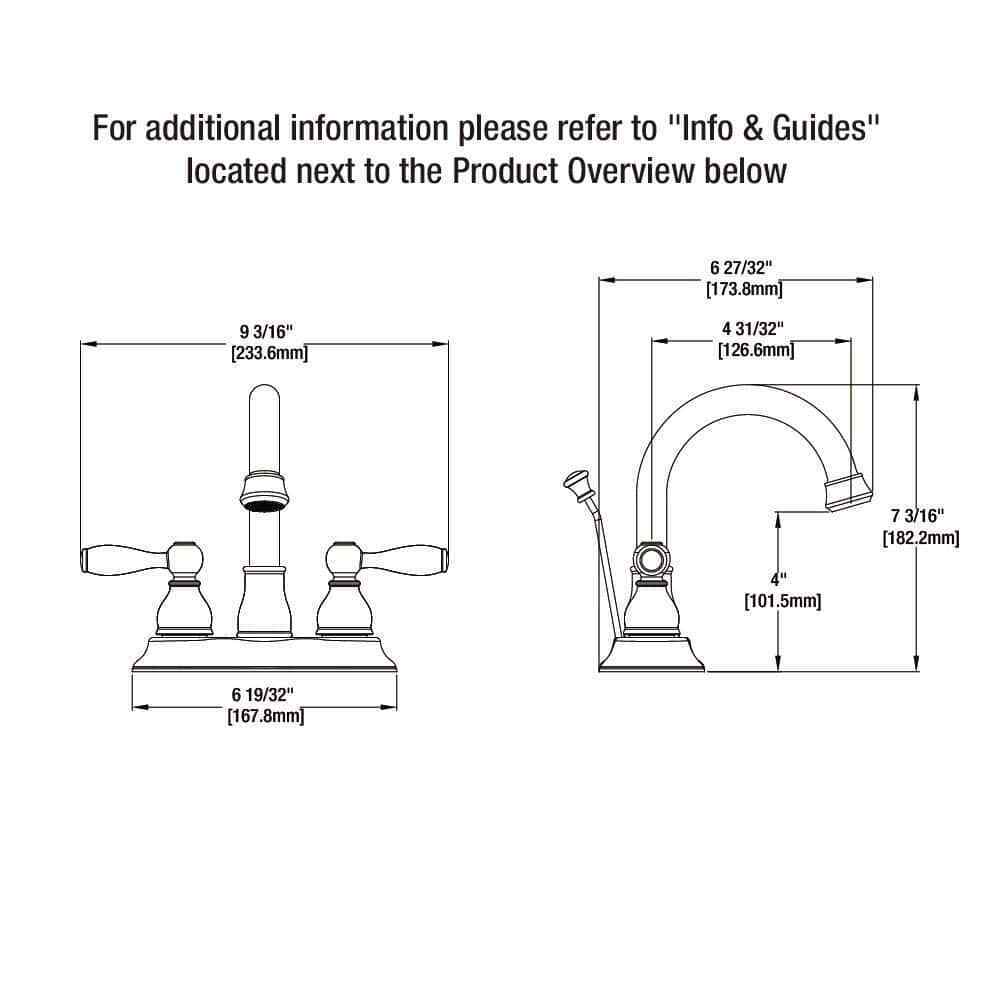 Glacier Bay Mandouri 4 in. Centerset 2-Handle High-Arc Bathroom Faucet in Chrome