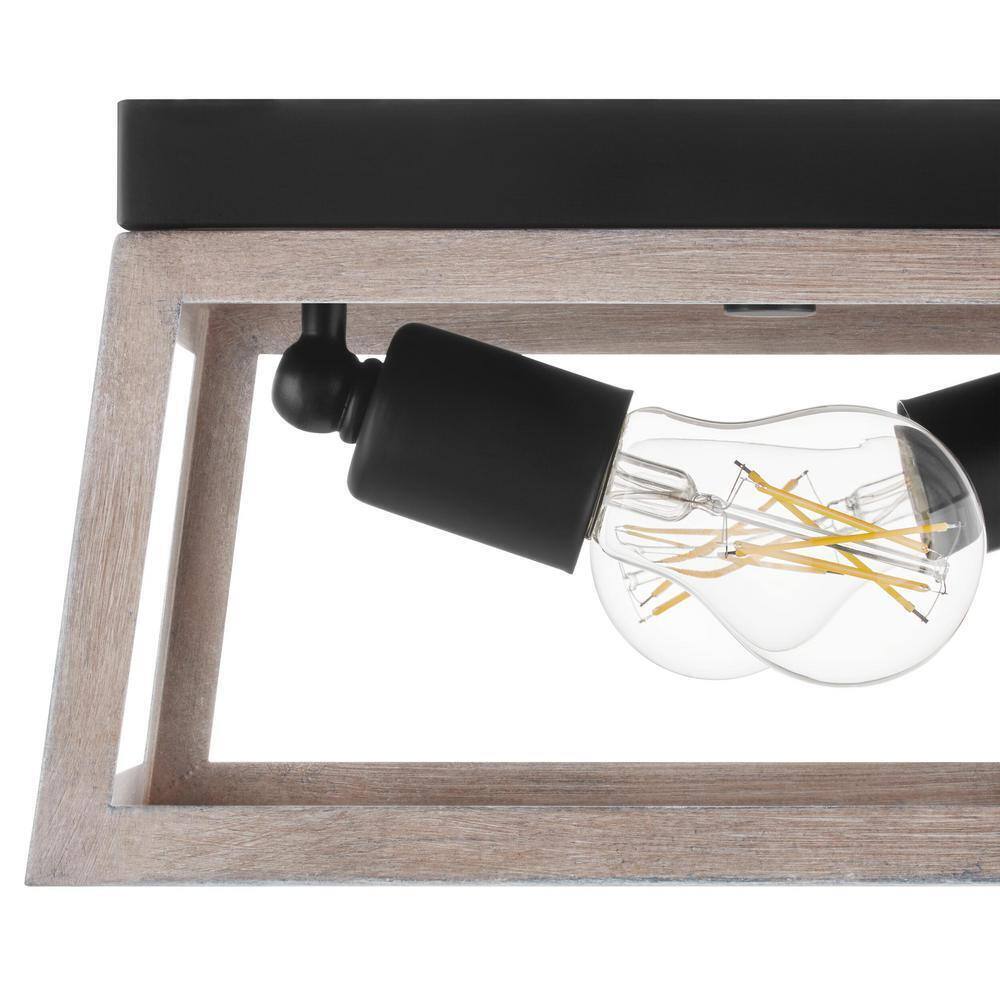 Hampton Bay Burkepoint 2-Light Woodgrain Flush Mount HD-1902-I