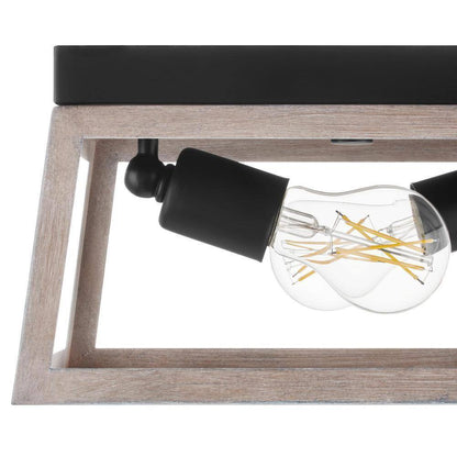 Hampton Bay Burkepoint 2-Light Woodgrain Flush Mount HD-1902-I