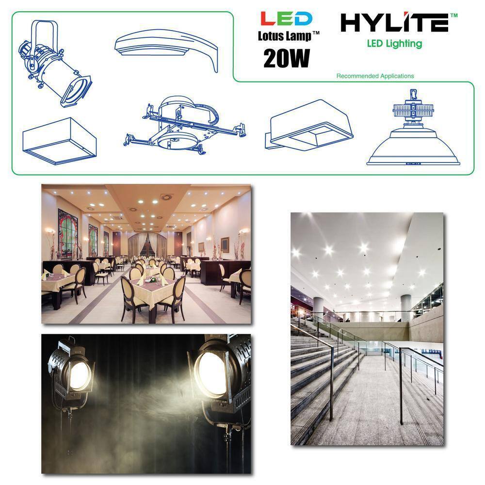 Hy-Lite 20W Equivalent Lotus LED Lamp 100W HID Equivalent 3000K 2800