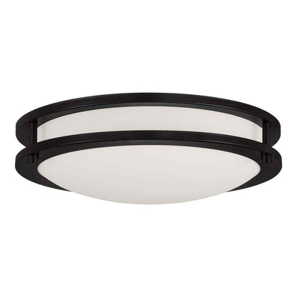 Hampton Bay Flaxmere 12 in. Bronze Dimmable LED Flush Mount Ceiling Light
