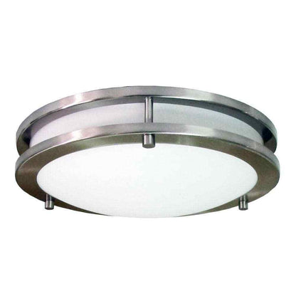 HomeSelects Saturn 2-Light Brushed Nickel Flush Mount 6102