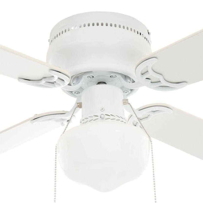 Littleton 42 in. LED Indoor Flush Mount White Ceiling Fan with Light Kit