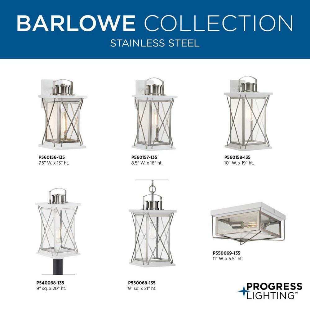 Progress Lighting Barlowe 2-Light Stainless Steel Farmhouse Flush Mount Light