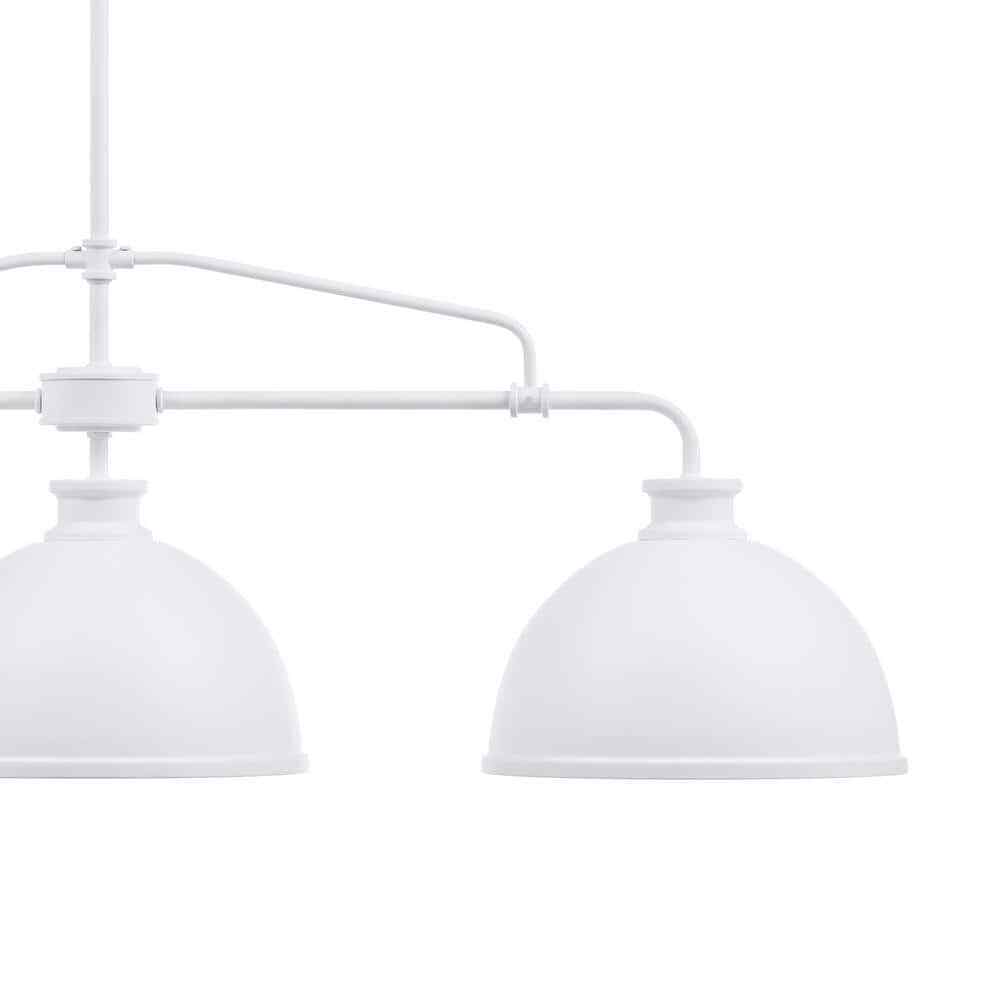 Hampton Bay Tallulah 3-Light White Dining Room Chandelier Linear Island Pendant