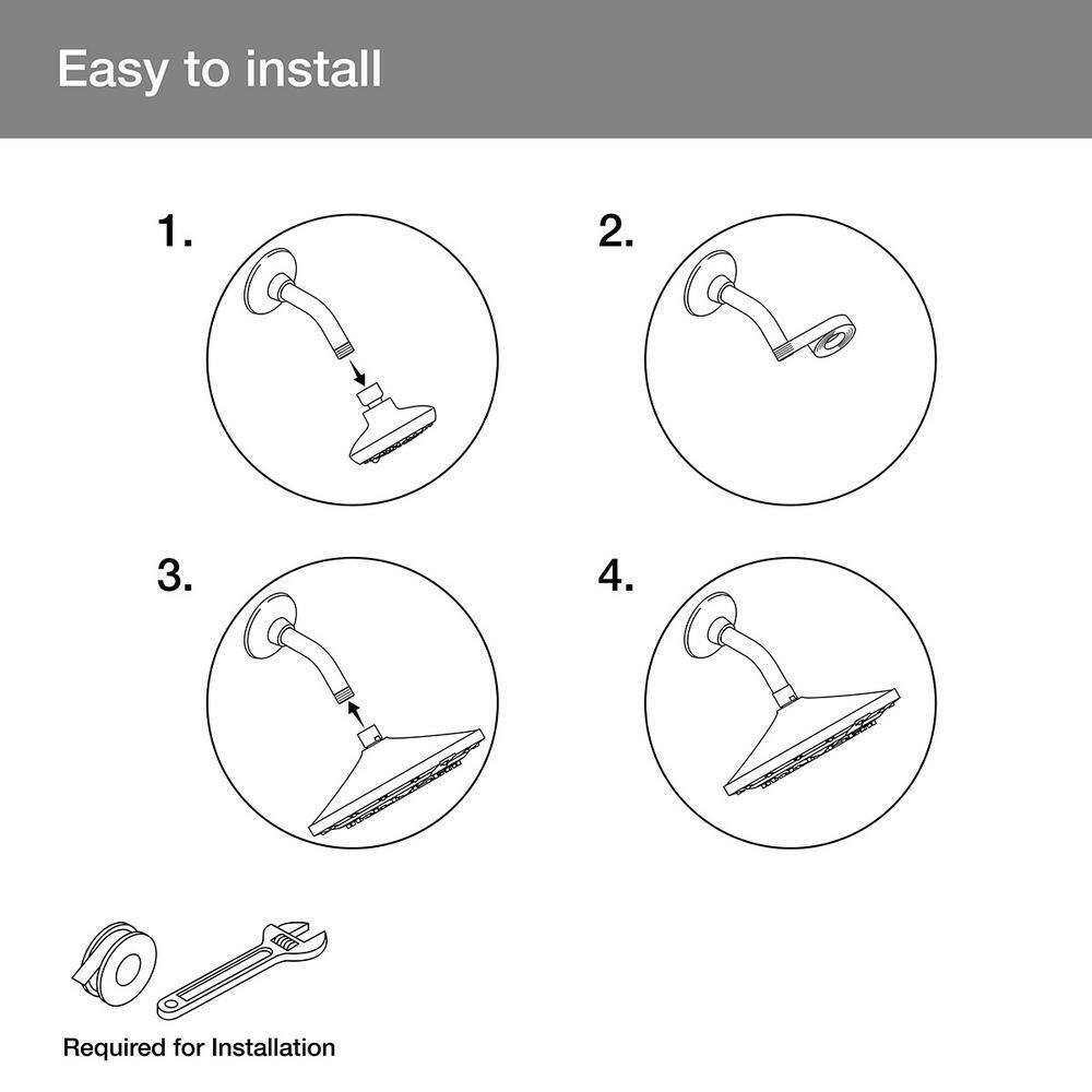 KOHLER Bellerose 3-Spray Patterns 1.75 GPM 8 in. Wall Mount Fixed Shower Head