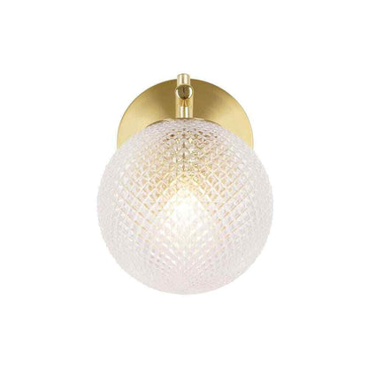 Hampton Bay Walsh 1-Light Brass Wall Sconce Light with Prismatic Glass Shade