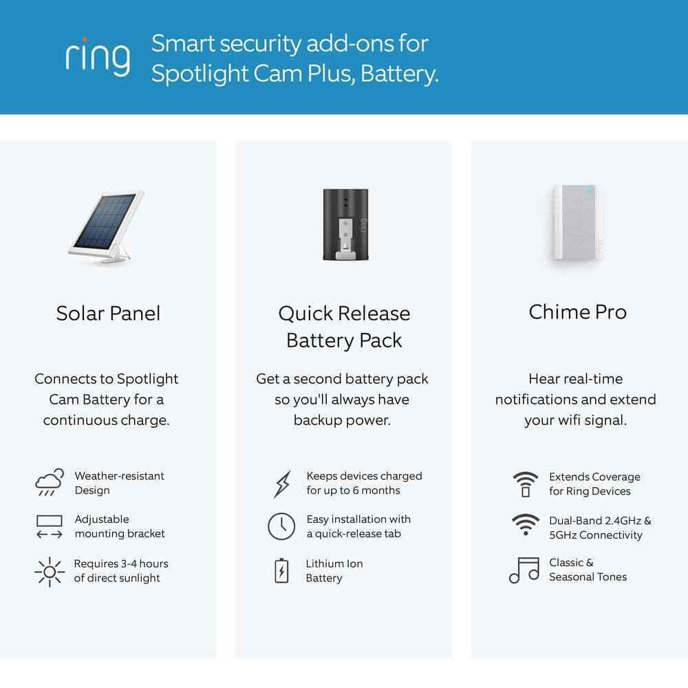 Ring Spotlight Cam Plus Battery Smart Security Video Camera w/ LED Light 2-Pack