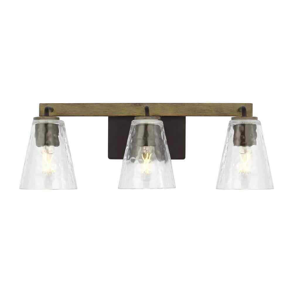 Home Decorators Westbrook Weathered Oak Rustic Farmhouse Bathroom Vanity Light