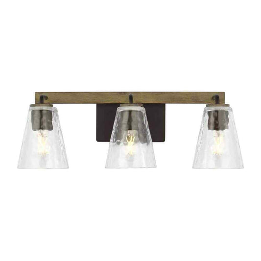 Home Decorators Westbrook Weathered Oak Rustic Farmhouse Bathroom Vanity Light