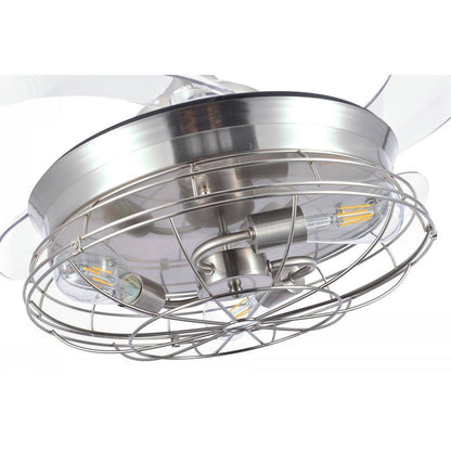 Bella Depot 36 in. LED Brushed Nickel Retractable Ceiling Fan Light and Remote