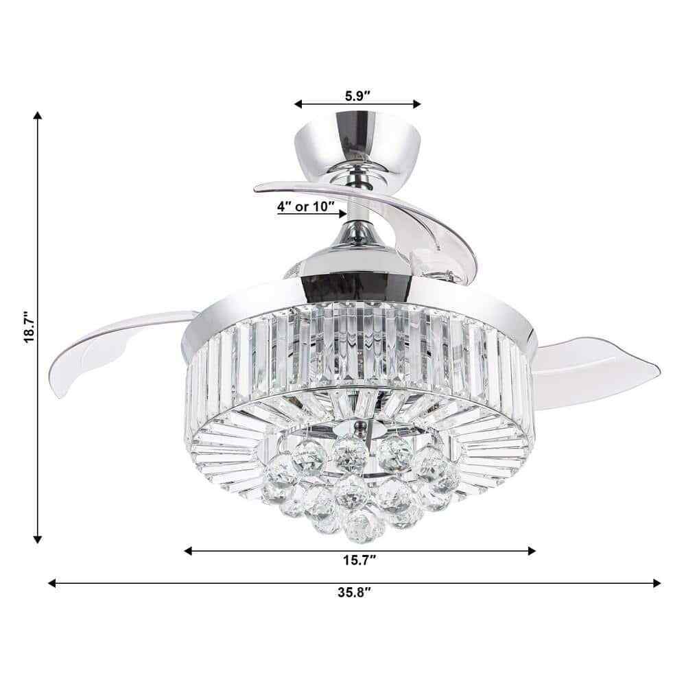 Parrot Uncle Broxburne Retractable 3-Blade Ceiling Fan w/ Light Kit and Remote