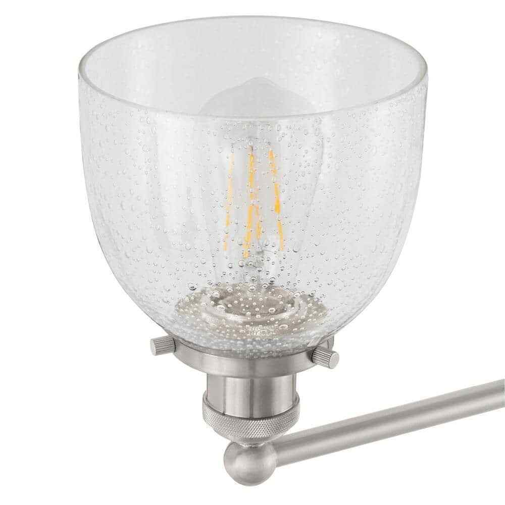 Home Decorators Evelyn 37.5 in. 4-Light Brushed Nickel Vanity Light