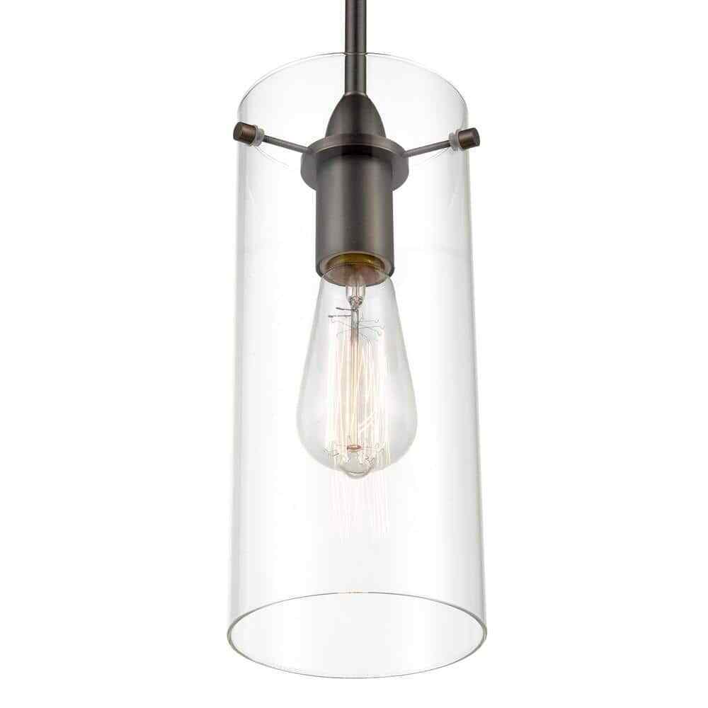 Light Society Montreal 1-Light Modern Bronze Pendant with Clear Glass Shade