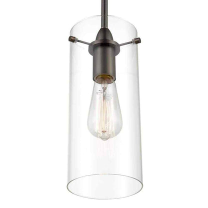 Light Society Montreal 1-Light Modern Bronze Pendant with Clear Glass Shade