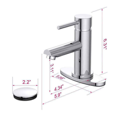 Cartway Single-Handle Single Hole Bathroom Faucet in Chrome