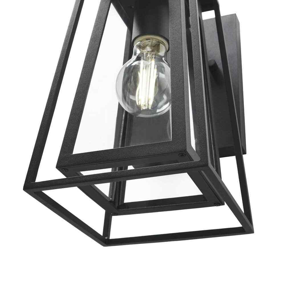 Home Decorators Bailey 11 in. Small Modern 1-Light Black Double Frame Outdoor