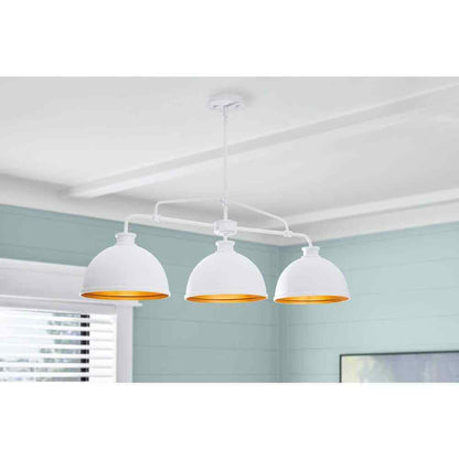 Hampton Bay Tallulah 3-Light White Dining Room Chandelier Linear Island Pendant