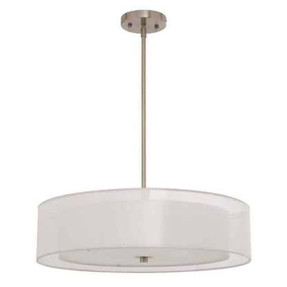 Merra 3-Light Antique Bronze Double Drum Pendant with Outer Organza Shade