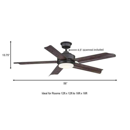 Home Decorators Hansfield 56 in. LED Outdoor Natural Iron Ceiling Fan