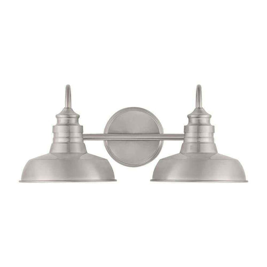 Hampton Bay Elmcroft 18.25 in. 2-Light Brushed Nickel Vanity w/ Metal Shades