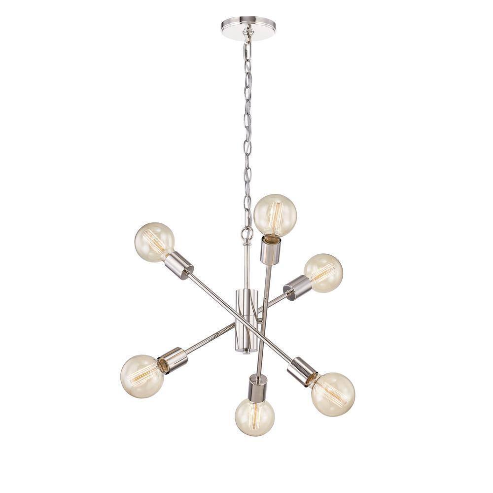 Home Decorators Collection Fife 6-Light Polished Nickel Sputnik Chandelier
