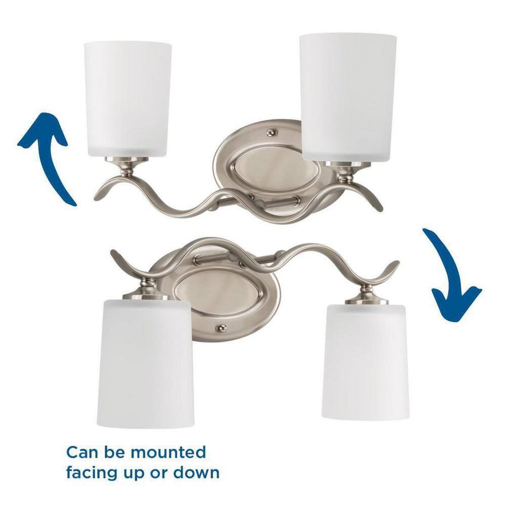 Progress Lighting Inspire 2-Light Brushed Nickel Etched Glass Bath Vanity