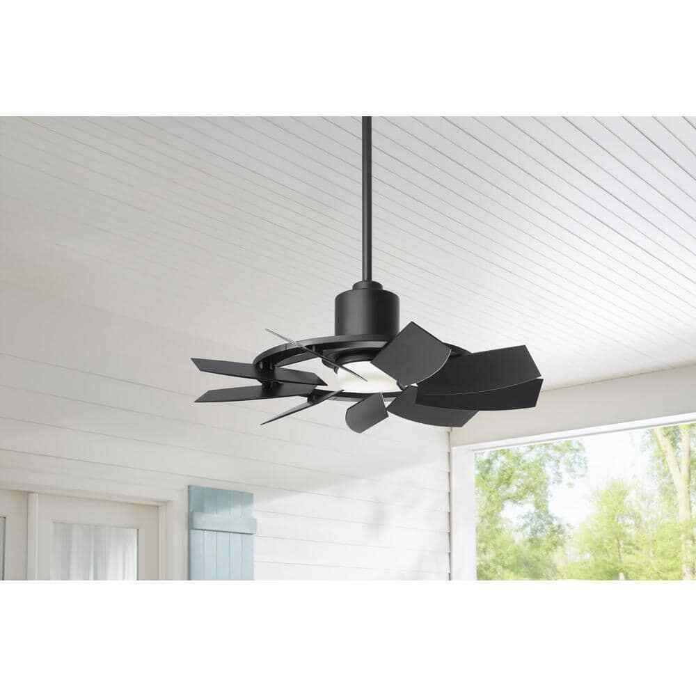 Home Decorators Stonemill��36 in. LED Outdoor Matte Black Ceiling Fan w/ Light
