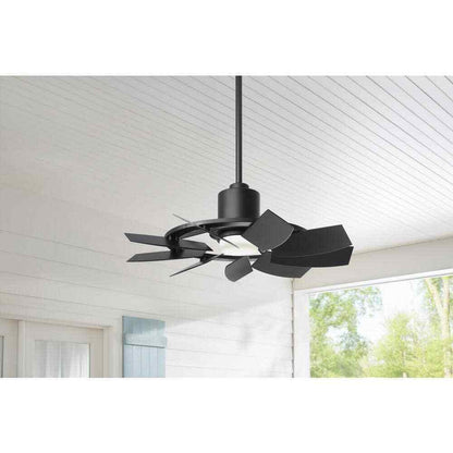 Home Decorators Stonemill��36 in. LED Outdoor Matte Black Ceiling Fan w/ Light