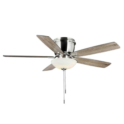 Hampton Bay Melrose 52 in Indoor LED Brushed Nickel Hugger Dry Rated Ceiling Fan