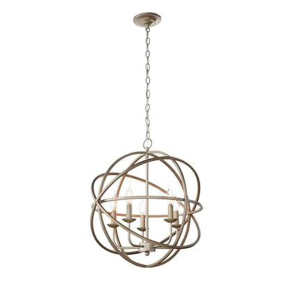 Home Decorators Collection Sarolta Sands 5-Light Antique Silver Orb Chandelier
