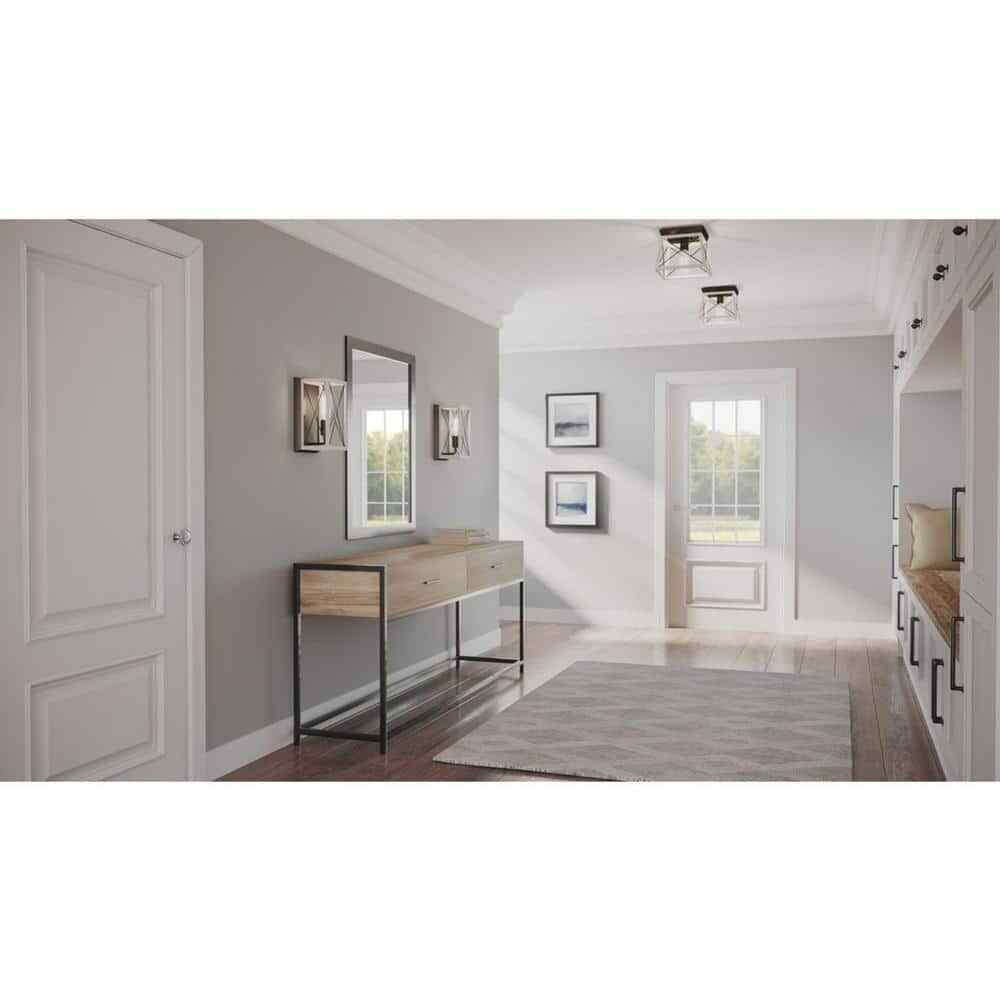 Progress Lighting Briarwood 1-Light Graphite Farmhouse Wall Sconce Light