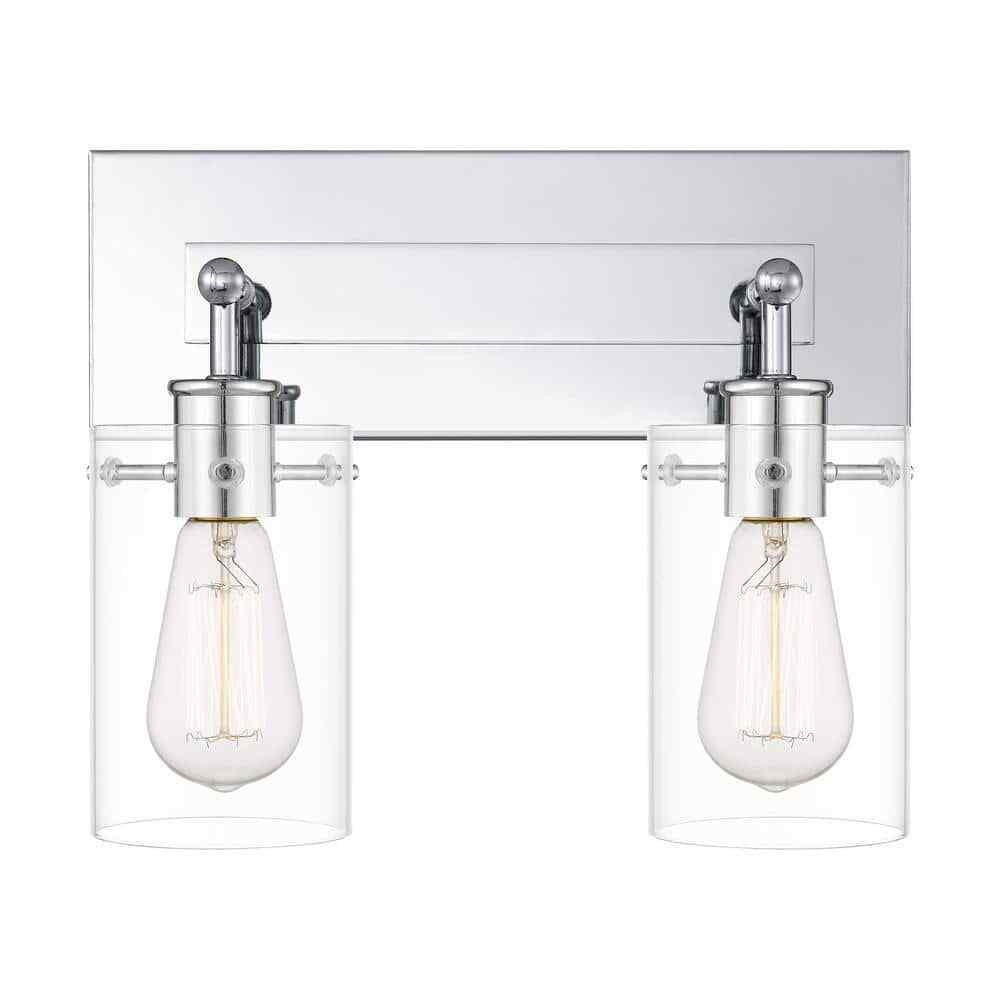 Hampton Bay Regan 12.75 in. 2-Light Chrome Bathroom Vanity Light