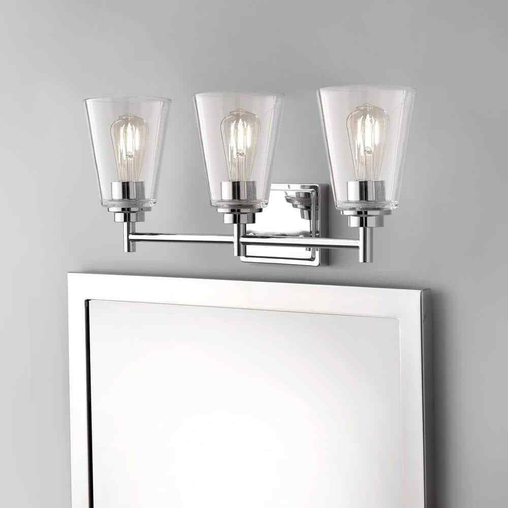 Hampton Bay Wakefield 22.5 in. 3-Light Chrome Vanity Light