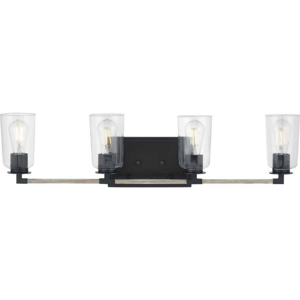 Home Decorators Walsh 34 in. 4-Light Black Coastal Bathroom Vanity Light
