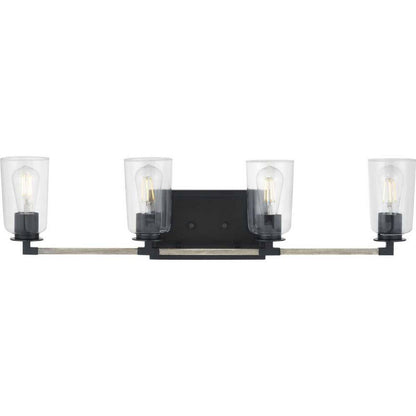 Home Decorators Walsh 34 in. 4-Light Black Coastal Bathroom Vanity Light