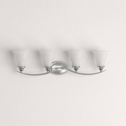 Progress Lighting Trinity Collection 4-Light Polished Chrome Glass Vanity Light