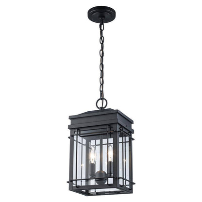 Monteaux Lighting Bel Air 2-Light Black Outdoor Hanging Pendant Light Fixture