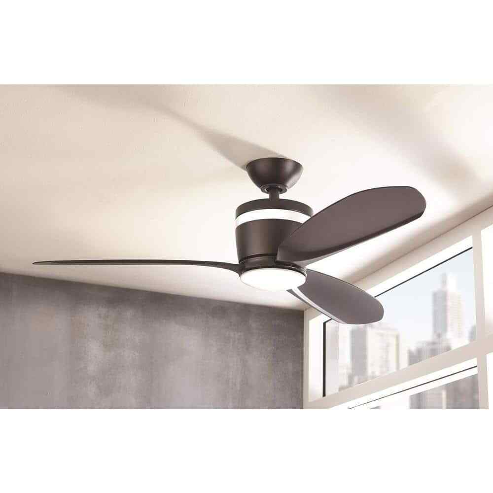 Home Decorators Collection Federigo 48 in. LED Matte Black Ceiling Fan SW1618MBK