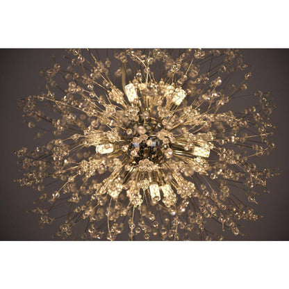 SILJOY 20 in. 9-Light Chrome Crystal Chandelier Ceiling Pendant Starburst