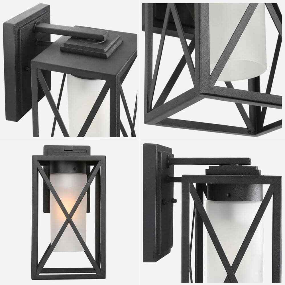 LNC 1-Light Modern Farmhouse Black Outdoor Wall Lantern Sconce Decorative Coach