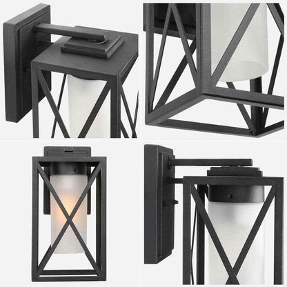 LNC 1-Light Modern Farmhouse Black Outdoor Wall Lantern Sconce Decorative Coach