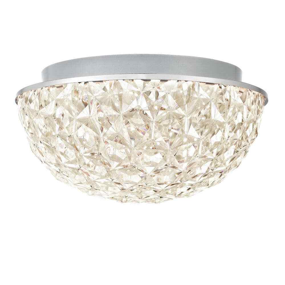 Home Decorators Ellis Place Chrome LED Round Flush Mount Modern Ceiling Light