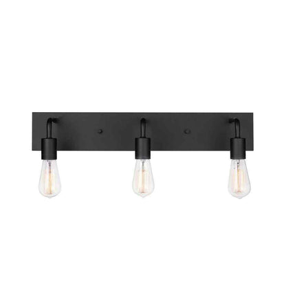 Hampton Bay Northvale 24 in 3-Light Matte Black Industrial Bathroom Vanity Light