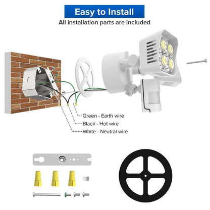 SANSI 30W 3400 Lum 180-Degree White Motion Activated Outdoor LED Flood Light