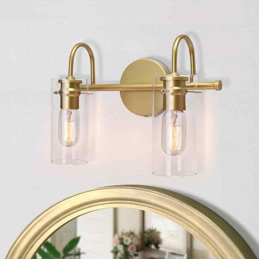 EDISLIVE Paquette 14 in. 2-Light Gold Modern Vanity Light Fixture